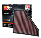 K&N High-Flow air filter installed in engine bay for improved airflow