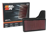 K&N high-flow air filter installed in Mustang engine bay for improved intake