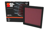 K&N high-flow air filter installed in engine bay for easy installation.