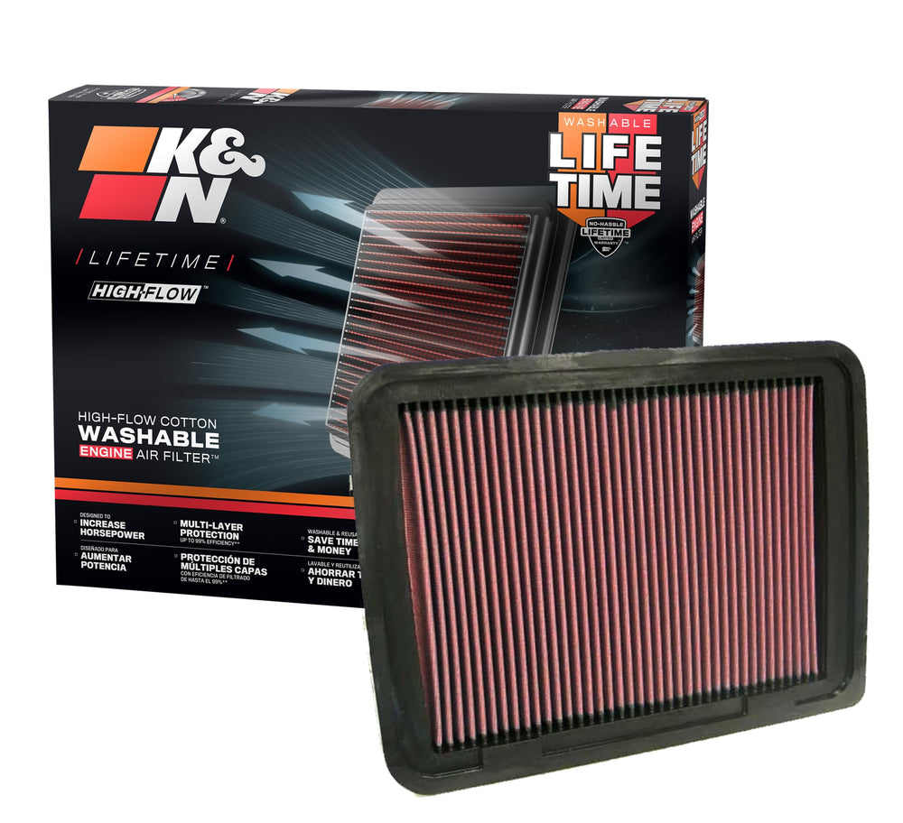 K&N High-Flow Original Tacoma air filter enhances airflow for throttle response.