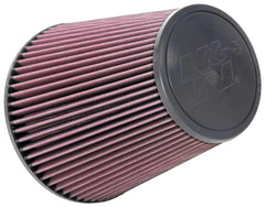 K&N high-flow universal clamp-on air filter with 6in flange for versatile performance.