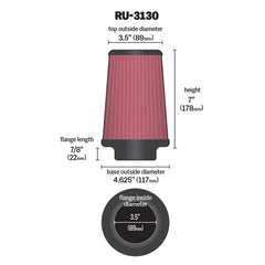 K&N high-flow universal filter promotes improved airflow for responsive acceleration.
