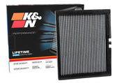 K&N Lifetime cabin air filter front view with durable washable media.