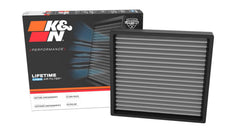 K&N lifetime cabin air filter packaging shows durable design and eco-friendly reuse.