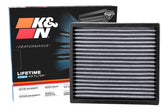 K&N Lifetime cabin filter packaging shows durable, eco-friendly replacement option.