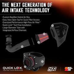 K&N NextGen airbox enlarged inlet improves airflow and lowers intake temperatures.