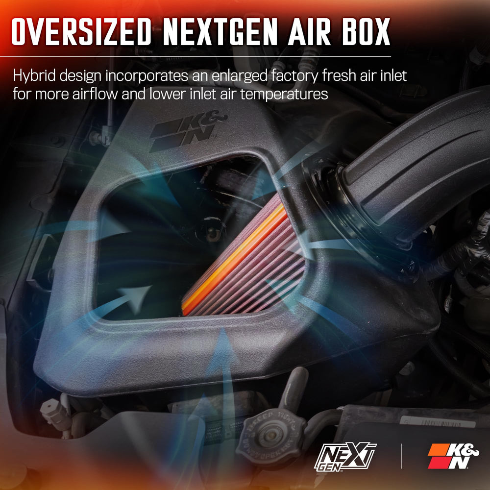 K&N NextGen engine bay view emphasizes sleek airbox design