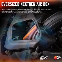 K&N NextGen engine bay view emphasizes sleek airbox design