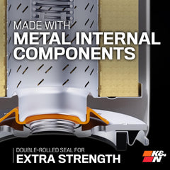 K&N Premium oil filter high-capacity design for longer service intervals.