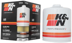 K&N Premium Oil Filter with wrench-off nut for quick removal.