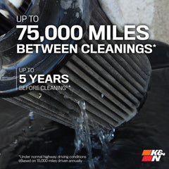 K&N washable reusable air filter for long-term value