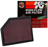 K&N High-Flow air filter close-up showing durable multi-layer media