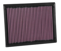 Hands installing a K&N filter as a simple drop-in replacement.