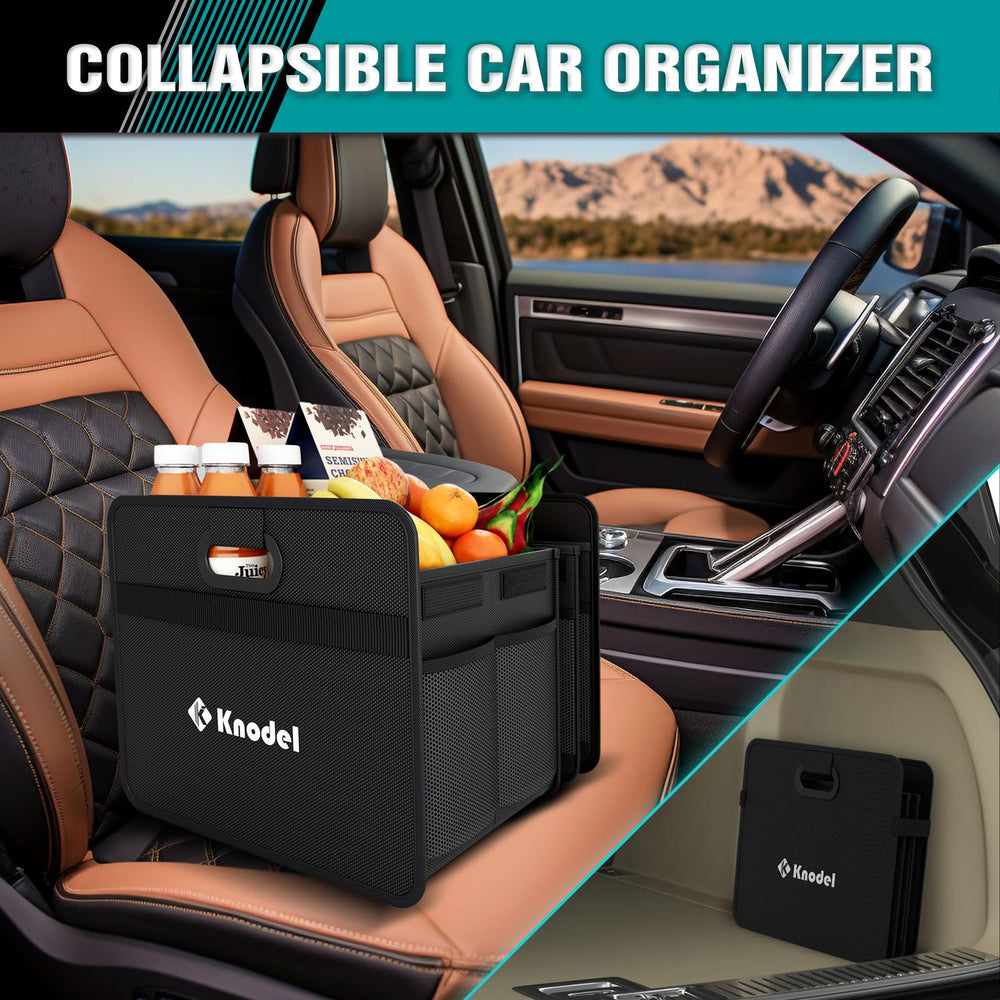 K KNODEL non-slip bottom keeps organizer in place during stops.