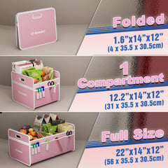 K KNODEL trunk organizer 22x14x12 inches offers ample capacity.