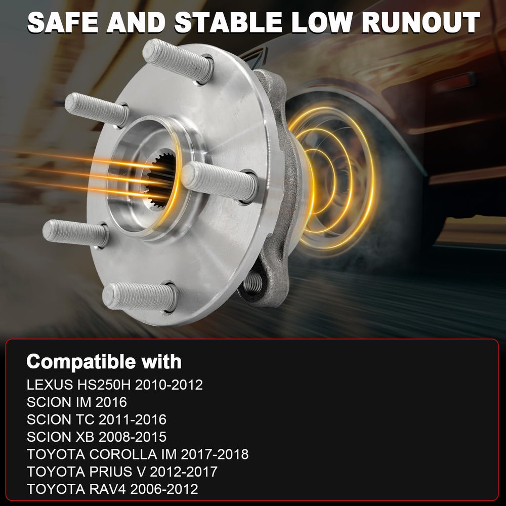 KNOLET 513257 wheel hub for Prius V 2012-2017, smooth rotation