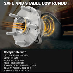 KNOLET 513257 wheel hub for Prius V 2012-2017, smooth rotation