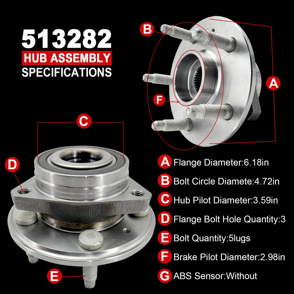 KNOLET 513282 rear-right hub assembly aids smooth cornering for applicable models.