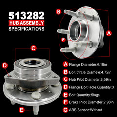 KNOLET 513282 rear-right hub assembly aids smooth cornering for applicable models.