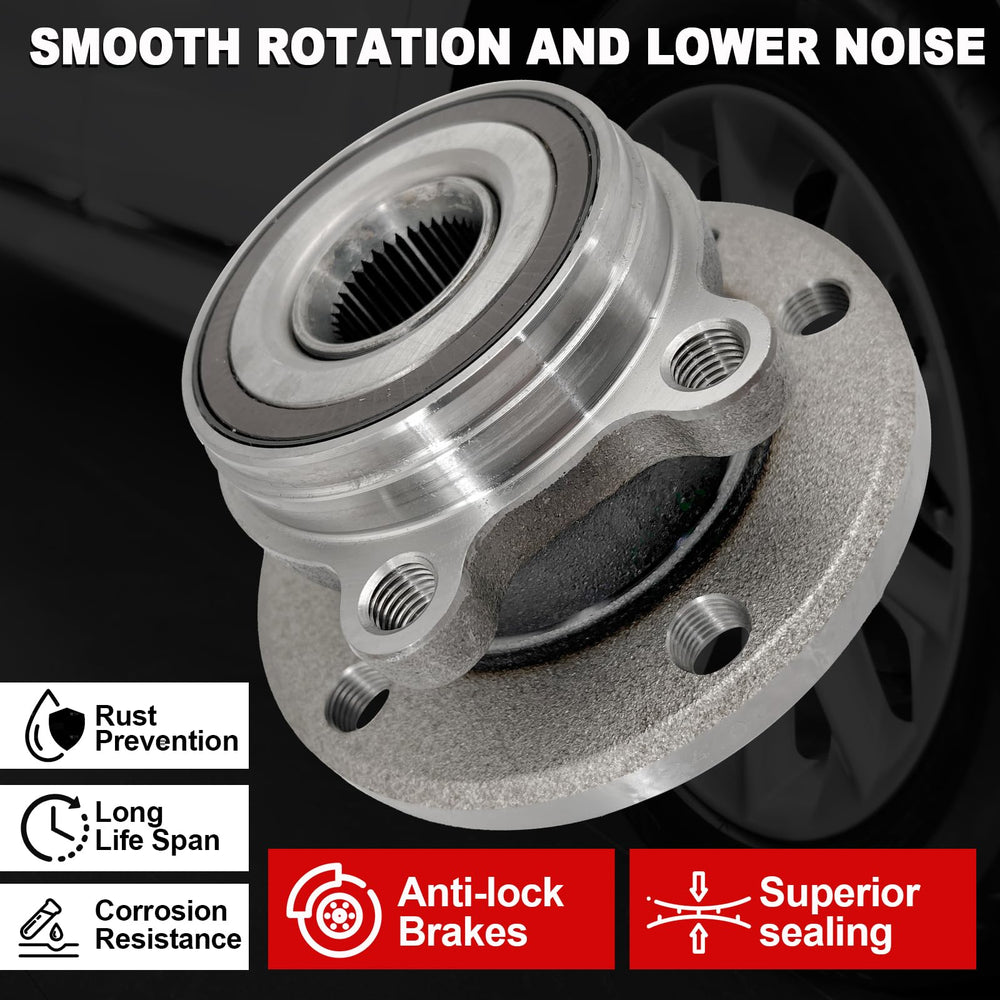 KNOLET front wheel bearing assembly for VW Golf GTI, supports precise steering and handling.