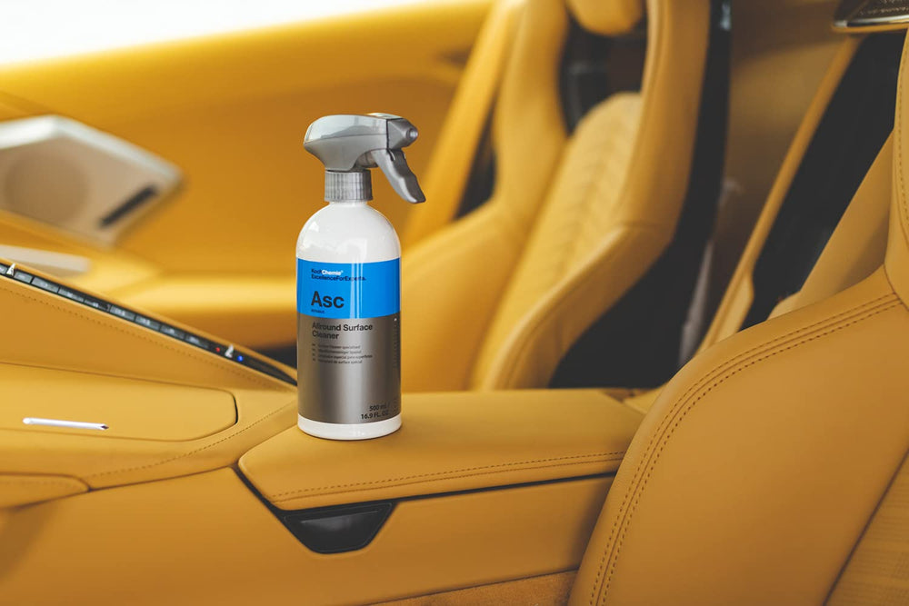 KOCHCHEMIE Allround Surface Cleaner safe on plastic and leather.