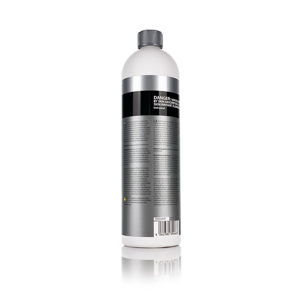 KOCHCHEMIE Hydro Foam Sealant S0.03 on glass and painted surfaces for rain-beading visibility.
