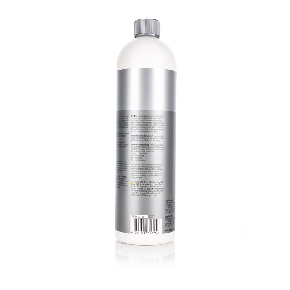 KOCHCHEMIE Hydro Plast Care on exterior plastics protects against UV and dirt.