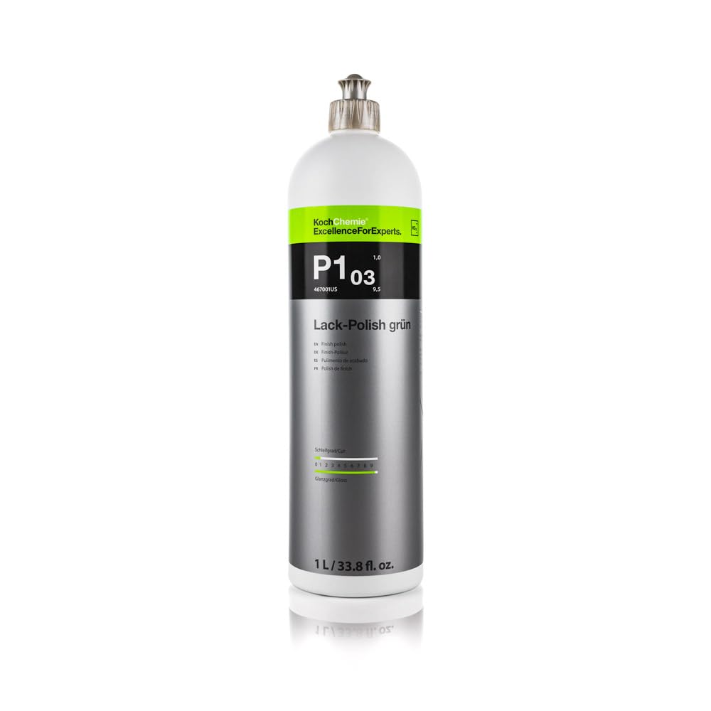 Koch-Chemie Lack Polish Grun P1.03 bottle shown for refined color depth and gloss.