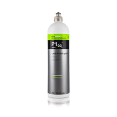 Koch-Chemie Lack Polish Grun P1.03 bottle shown for refined color depth and gloss.