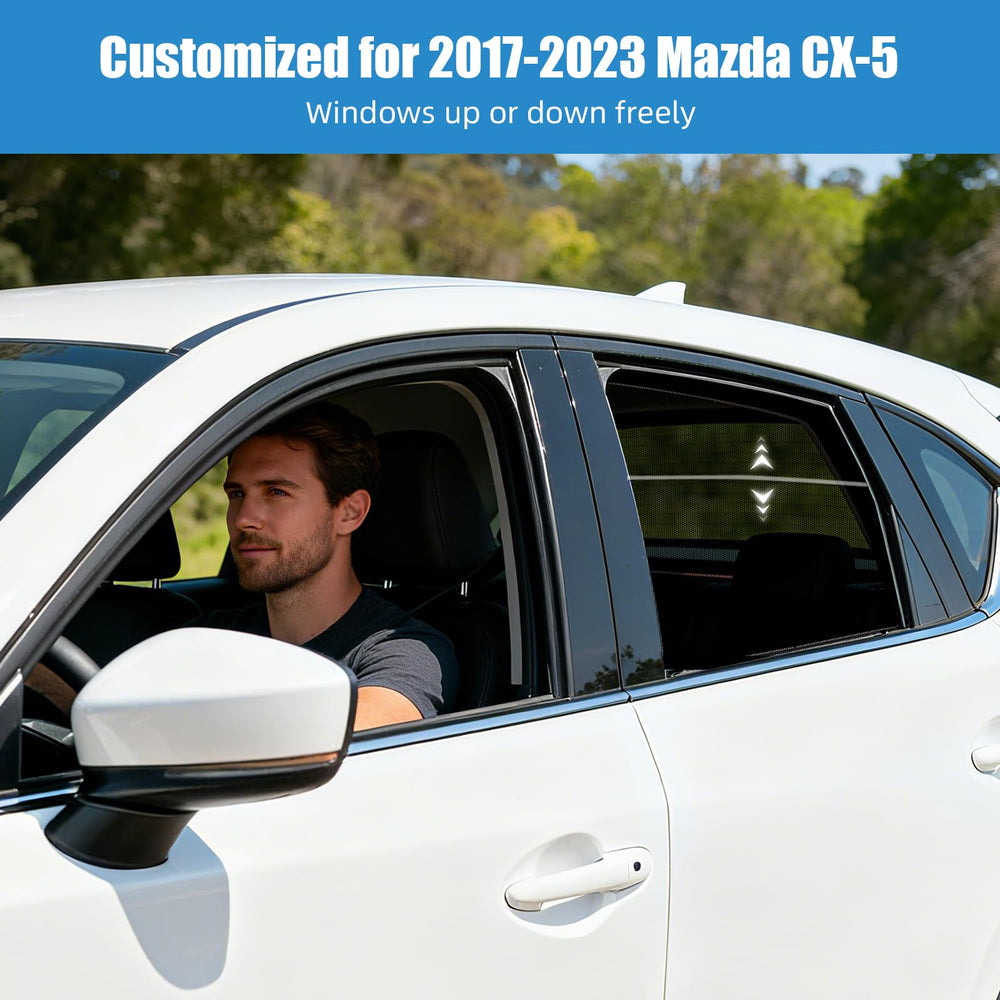 KOCZIL CX-5 UV-blocking mesh shields passengers from harsh glare.