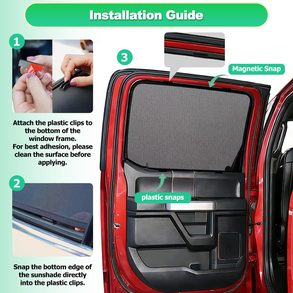 KOCZIL rear side window mesh shade blocks heat and UV rays.