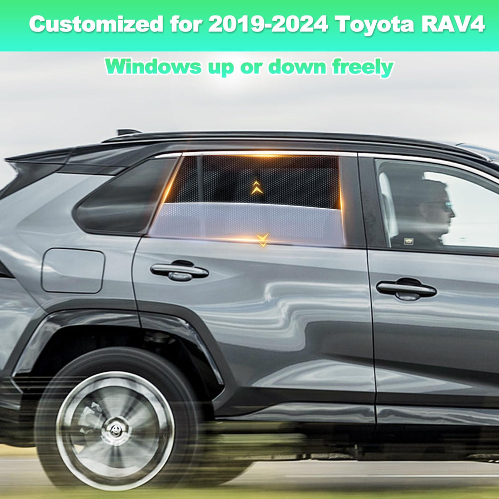 KOCZIL Rav4 rear shade installed with magnets for quick setup