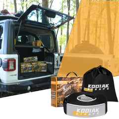 Kodiak Straps tow strap with 30k lb capacity for heavy vehicle towing.