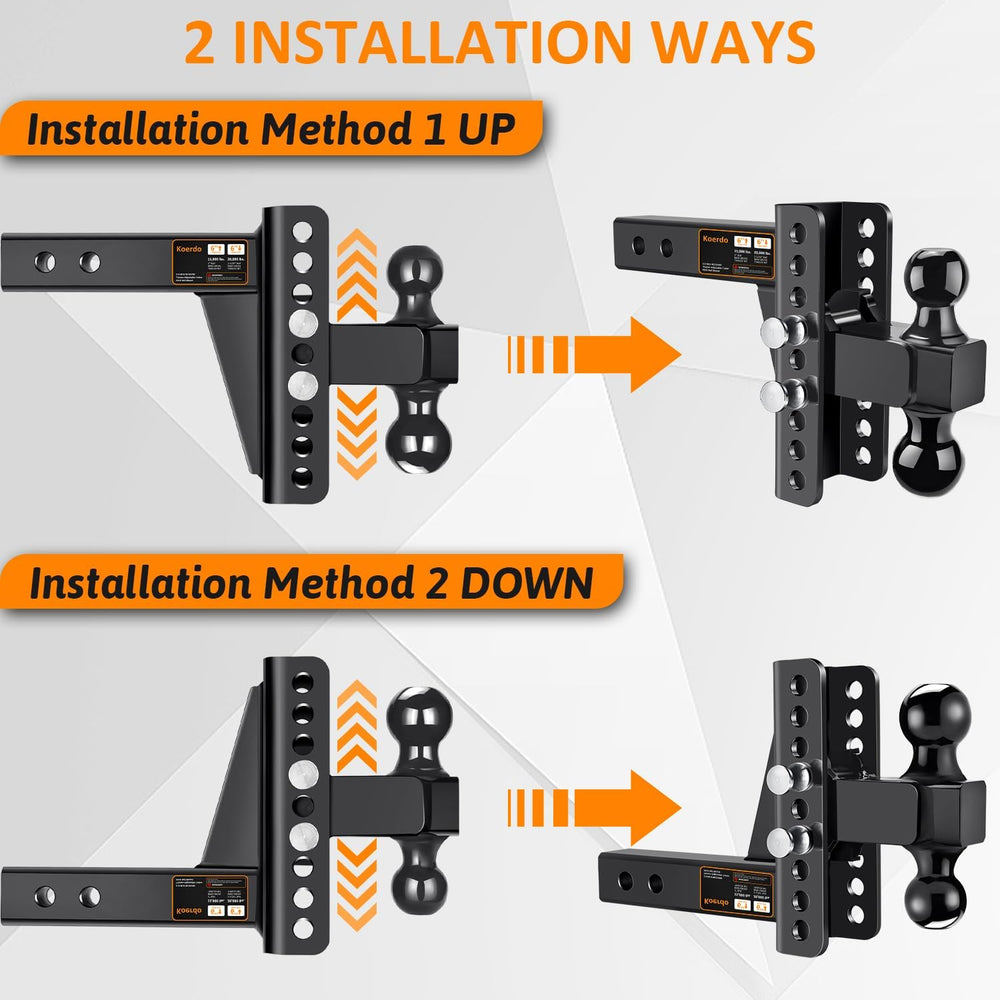 Koerdo easy height adjustment enables level towing across trailers.