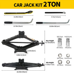 KOERZORE 2-ton jack with adjustable height for low-clearance cars