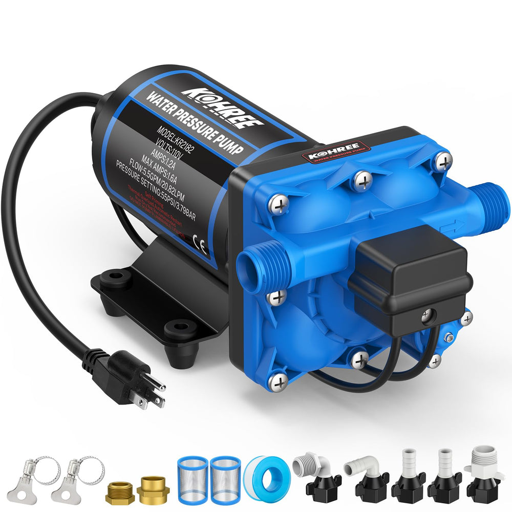 Kohree 110V AC water pump installation kit for quick setup.