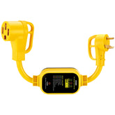 Kohree 30A to 50A RV adapter with surge protection ready for campground use
