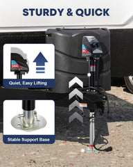 Kohree five-gear drop leg adjusts height for different trailers.