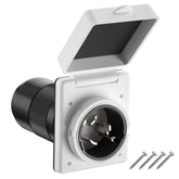 Kohree 50 Amp twist-lock inlet front view for secure shore power connection.