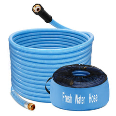 Kohree 50ft RV water hose with durable fittings for leak-free hookups.