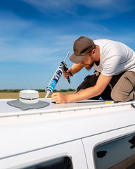 Kohree all-weather sealant graphic highlighting temperature range