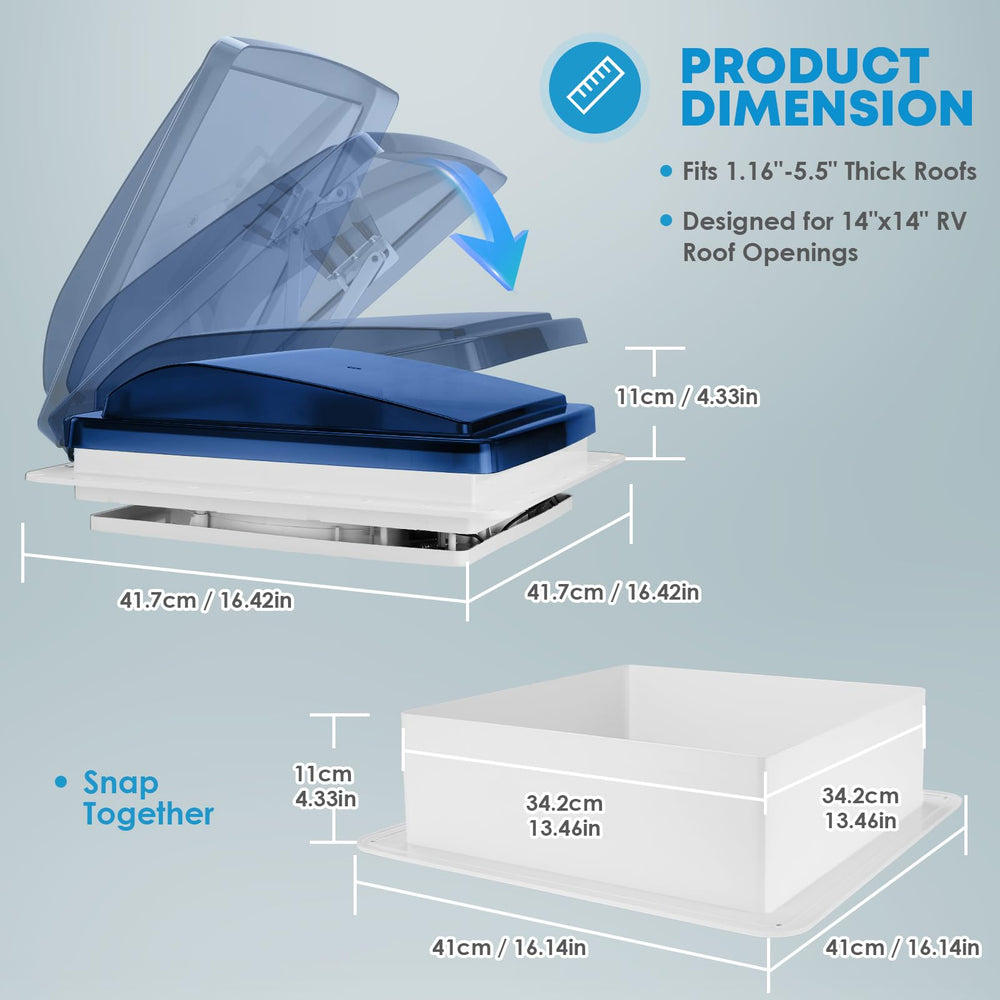 Kohree automatic lid RV fan opens and closes for weather readiness