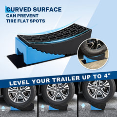 Kohree blue chocks with levelers provide extra safety