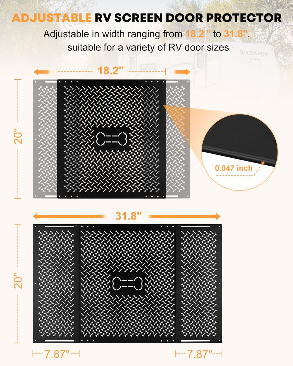 Kohree bone-pattern design adds visual appeal to the RV entry.