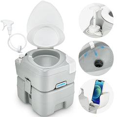 Kohree camping toilet with diagonal seat offers comfortable RV use