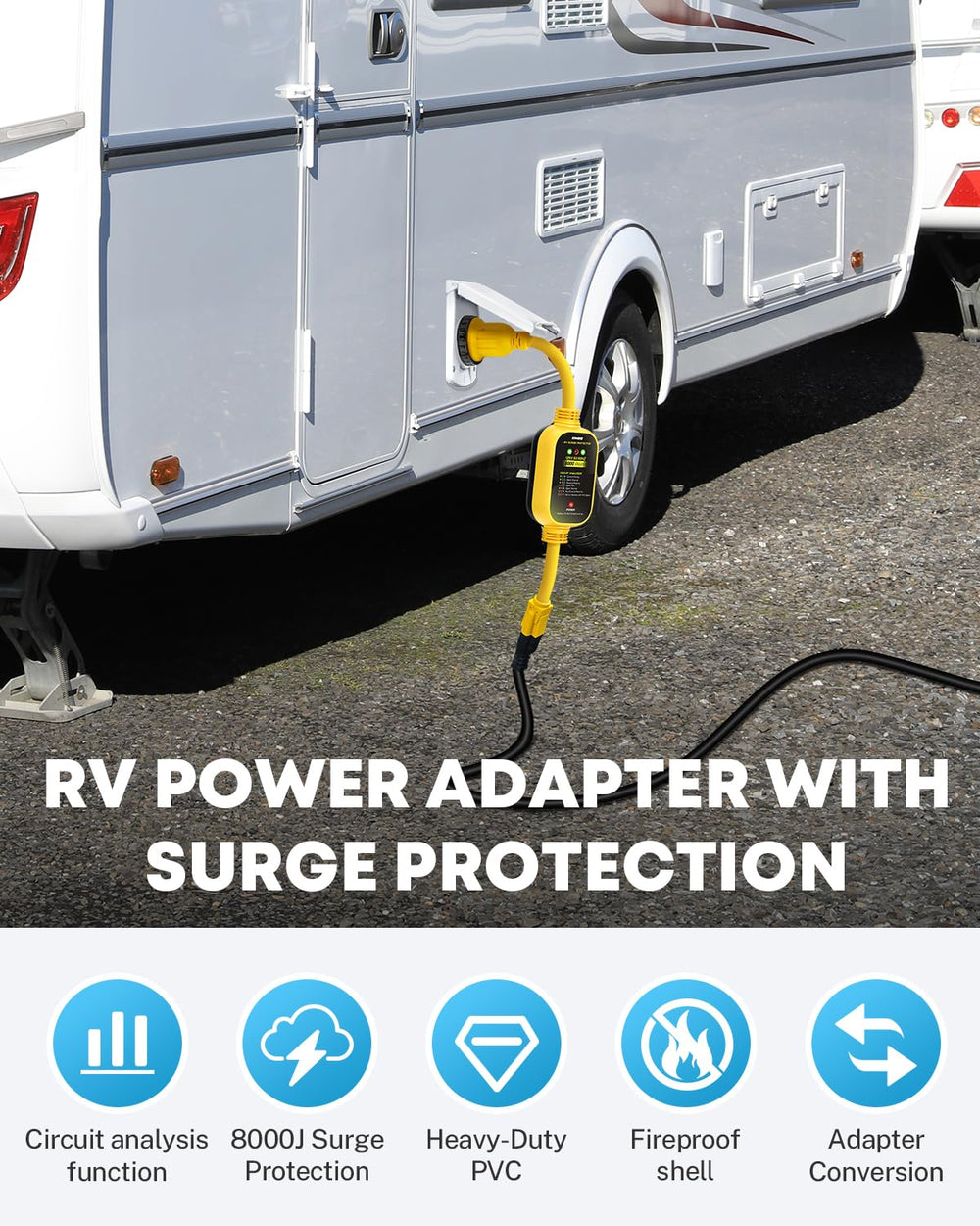 Kohree high-quality copper construction delivers reliable conductivity for RV power connections.
