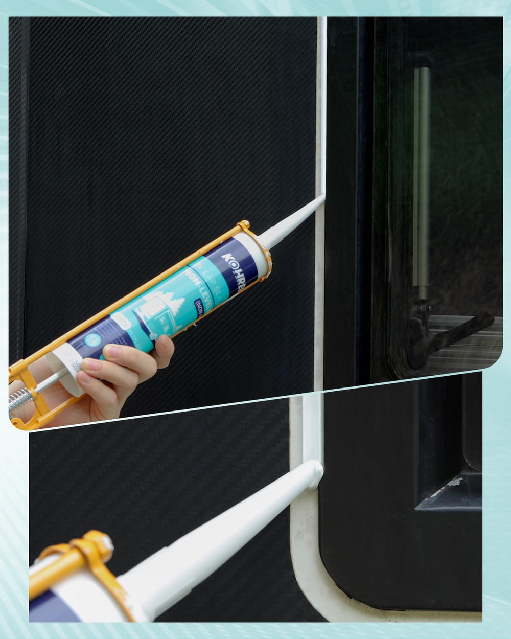 Kohree sealant bonds EPDM, TPO, PVC, and metal roofs securely.