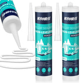 Kohree Non-Leveling RV Roof Sealant pack 2 in white sealing roofs against water intrusion.