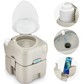 Kohree portable toilet assembled for camping with compact footprint.