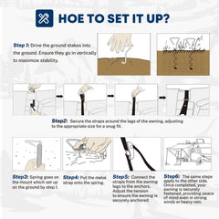 Kohree versatile kit for patio and RV awnings on the go